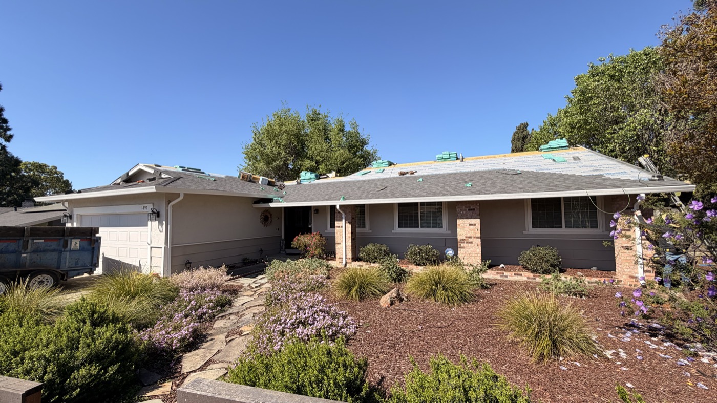 Seamless gutters installed on a Bay Area home by Resolution Gutter